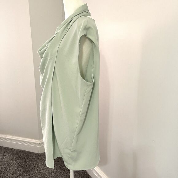 MM Lafleur Ismelka Top Size XL Sleeveless Built In Wrap Scarf Pale Green - Picture 4 of 11